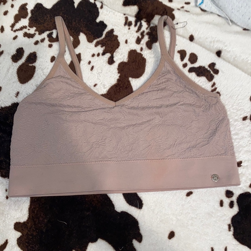 flowery pink sports bra